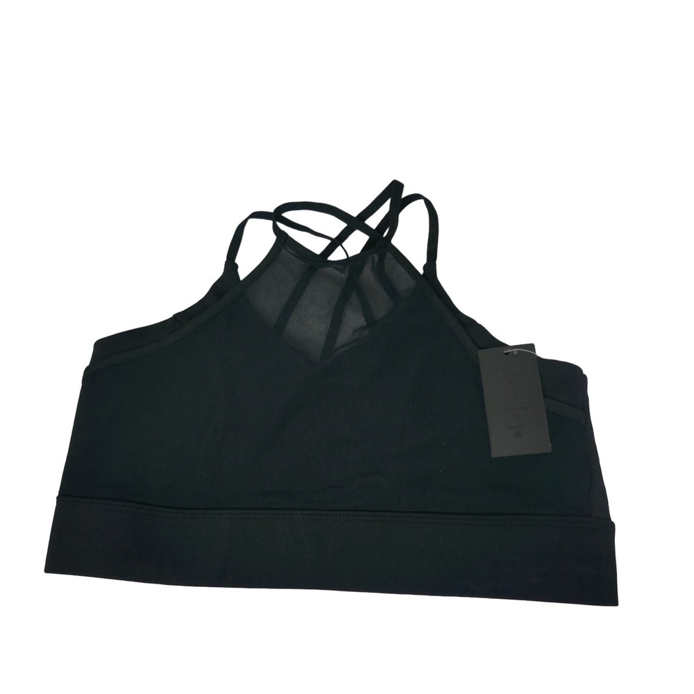Dragon Fit Women's Sports Bra Wire Free Strappy Crossback NWT Large Black
